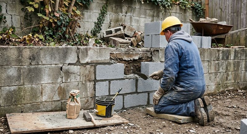 Cinder Block Wall Repair in East Orange, NJ