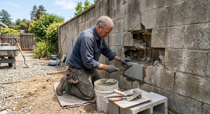 Cinder Block Wall Repair in Nassau County, NY