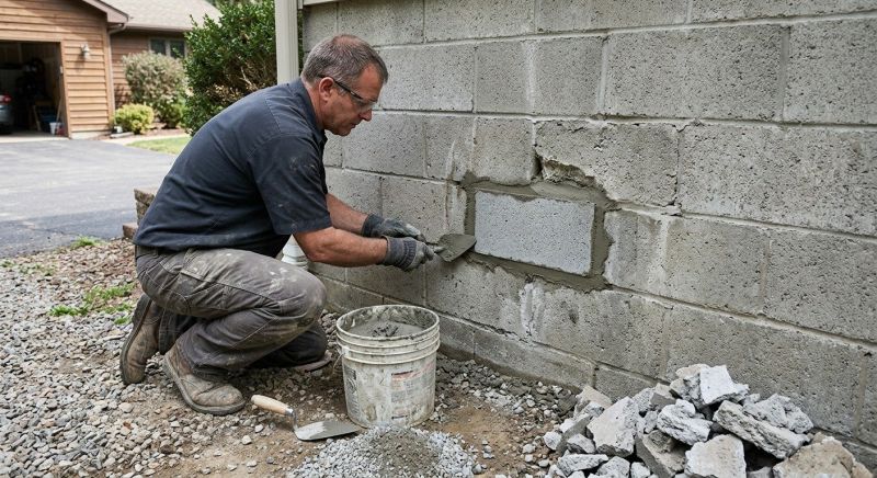 Cinder Block Wall Repair in New Hyde Park, NY
