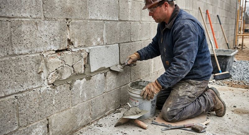 Cinder Block Wall Repair in Scotch Plains, NJ